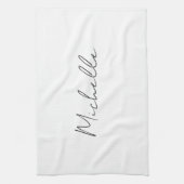 Classy Stylish Script Ihren Namen hinzufügen Geschirrtuch (Vertikal)