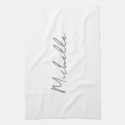 Classy Stylish Script Ihren Namen hinzufügen Geschirrtuch (Vertikal)