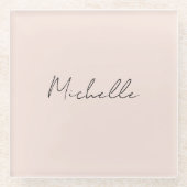 Classy Stylish Script Ihren Namen hinzufügen Glasuntersetzer (Vorderseite)