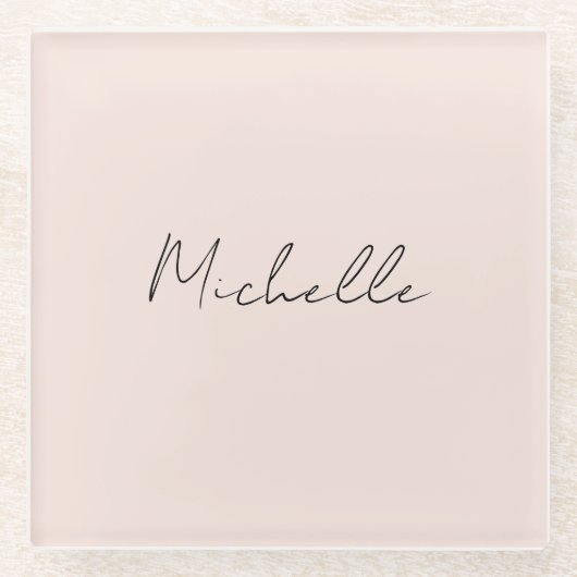 Classy Stylish Script Ihren Namen hinzufügen Glasuntersetzer (Vorderseite)