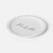 Classy Stylish Script Ihren Namen hinzufügen Pappteller (Schrägansicht)