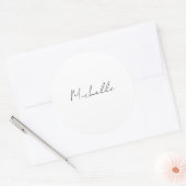 Classy Stylish Script Ihren Namen hinzufügen Runder Aufkleber (Umschlag)
