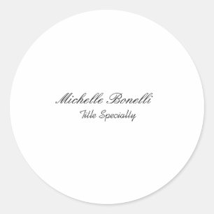 Classy Stylish Script Ihren Namen hinzufügen Runder Aufkleber