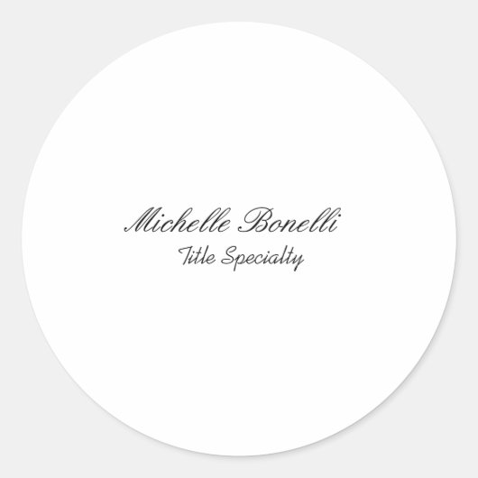 Classy Stylish Script Ihren Namen hinzufügen Runder Aufkleber (Vorderseite)