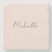 Classy Stylish Script Ihren Namen hinzufügen Steinuntersetzer (Vorderseite)