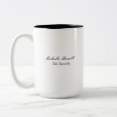 Classy Stylish Script Ihren Namen hinzufügen Zweifarbige Tasse (Links)