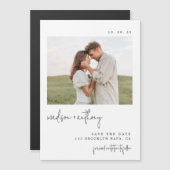 Classy Stylish Script Save the Date Magneteinladung (Vorne/Hinten)
