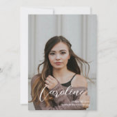 Classy Stylish Script Zwei Foto Abschluss Ankündigung (Vorderseite)