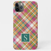 Classy Summer Orange Pink Aquamarin Green Karierte Case-Mate iPhone Hülle (Rückseite)