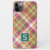 Classy Summer Orange Pink Aquamarin Green Karierte iPhone Hülle (Rückseite)