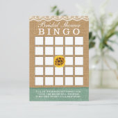 Classy Sunflower Ball Burlap Brautparty Bingo (Stehend Vorderseite)