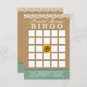 Classy Sunflower Ball Burlap Brautparty Bingo (Vorne/Hinten)