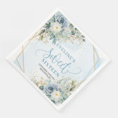 Classy Sweet 16th Watercolor Floral Gold Frame Serviette (Ecke)