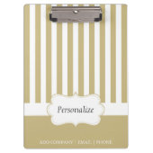 Classy Tan Sand Stripes | DIY Text Klemmbrett (Vorderseite)