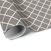 Classy Taupe Grau Brown White Karo Muster Geschenkpapier (Rolleneckpunkt)