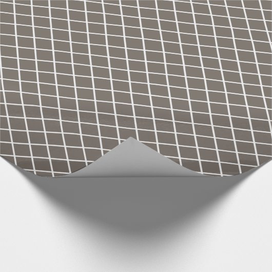 Classy Taupe Grau Brown White Karo Muster Geschenkpapier (Ecke)