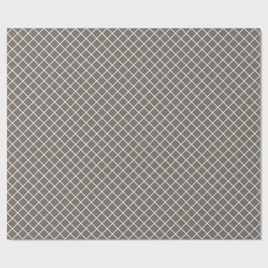 Classy Taupe Grau Brown White Karo Muster Geschenkpapier (Flach)
