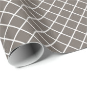 Classy Taupe Grau Brown White Karo Muster Geschenkpapier (Rolleneckpunkt)