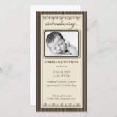 Classy Taupe individuelle Geburtserklärung Ankündigung (Vorne/Hinten)