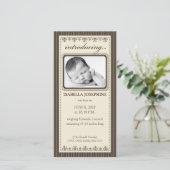 Classy Taupe individuelle Geburtserklärung Ankündigung (Stehend Vorderseite)