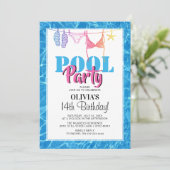 Classy Teen Pool Party | Einladung zum Geburtstag (Stehend Vorderseite)