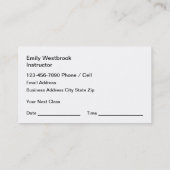 Classy Tennis Lessons Ernennung Visitenkarten Visitenkarte (Rückseite)