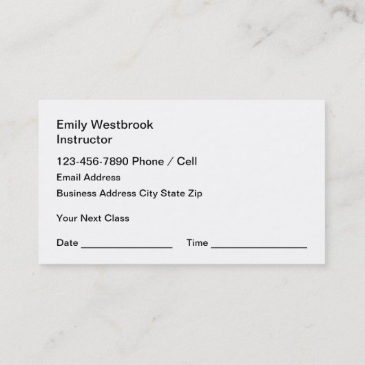 Classy Tennis Lessons Ernennung Visitenkarten Visitenkarte (Rückseite)