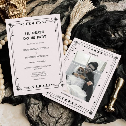 Classy Till Death Do us Part Halloween Hochzeit Einladung