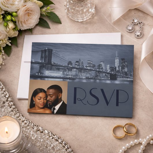 Classy & Timeless NYC Wedding RSVP  Einladung