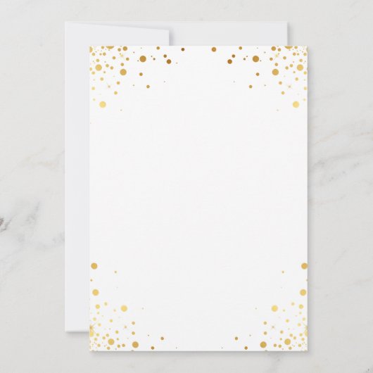 Classy Trendy Gold Confetti Dots Brautparty Einladung (Rückseite)
