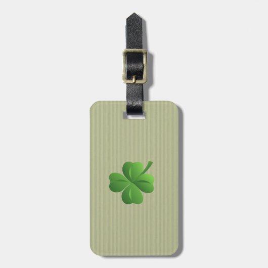 Classy Trendy Irish Lucky Kleeblatt Gepäckanhänger (Vorderseite vertikal)