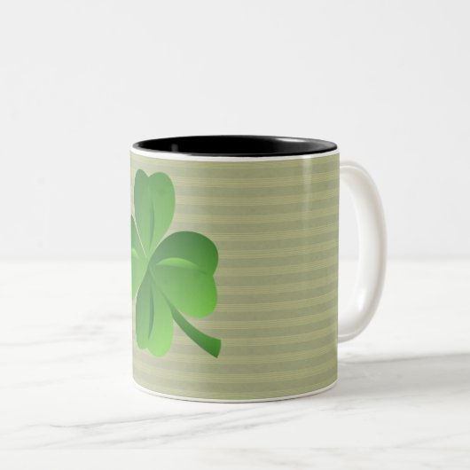 Classy Trendy Irish Lucky Kleeblatt Zweifarbige Tasse (VorderseiteRechts)