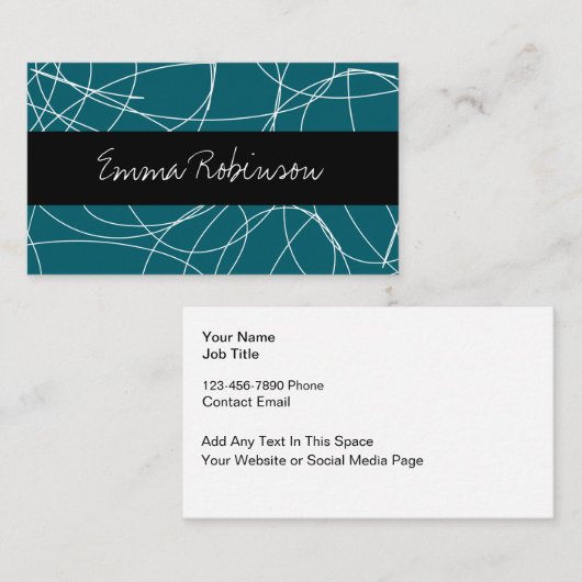 Classy Trendy Monogram Business Cards Visitenkarte (Vorne/Hinten)