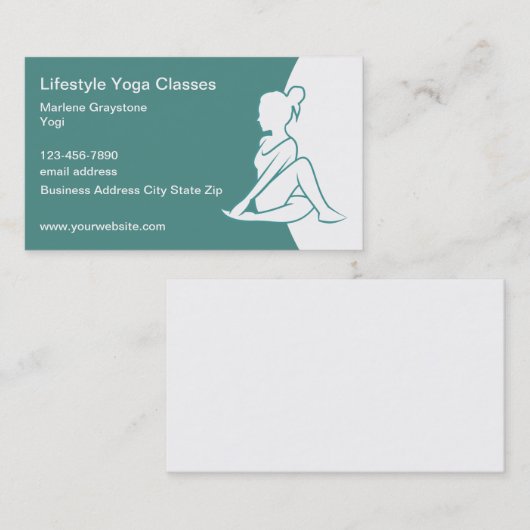 Classy Trendy Yoga Class Instructor Visitenkarte (Vorne/Hinten)