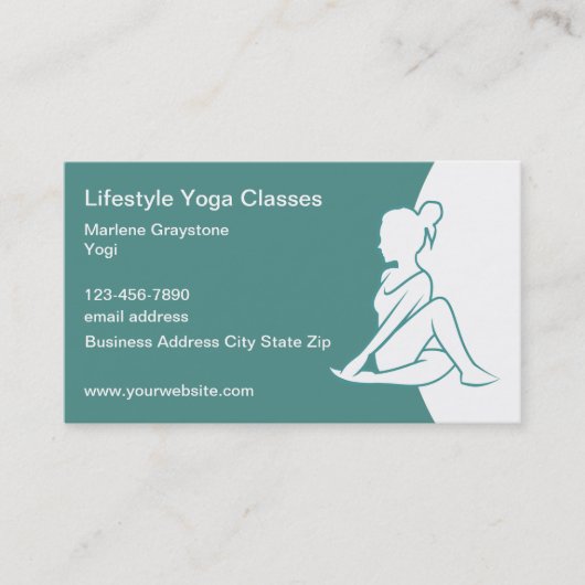 Classy Trendy Yoga Class Instructor Visitenkarte (Vorderseite)