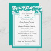 Classy Tropical Wedding Einladung Template (Vorne/Hinten)