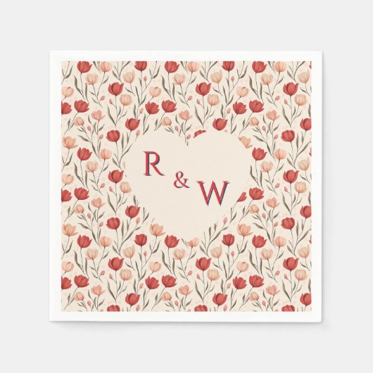 Classy Tulip Traditional Wedding Napkins Serviette (Vorderseite)