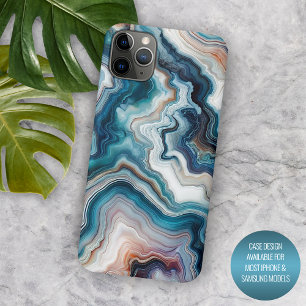 Classy Türkise Blue Lila Quartz Agate Pattern Case-Mate iPhone Hülle