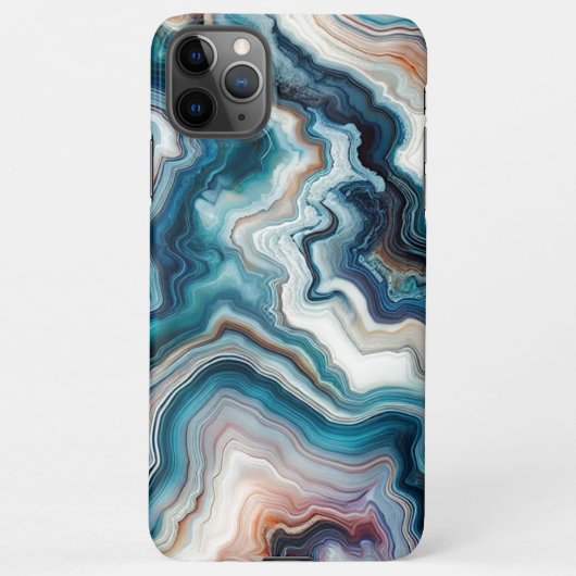 Classy Türkise Blue Lila Quartz Agate Pattern iPhone Hülle (Rückseite)