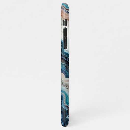 Classy Türkise Blue Lila Quartz Agate Pattern iPhone Hülle (Linke Seite)