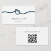Classy Tying the Knot Wedding Website Insert Card (Vorne/Hinten)