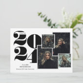 Classy Typografy Script Foto Collage Abschluss Ankündigung (Stehend Vorderseite)