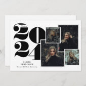 Classy Typografy Script Foto Collage Abschluss Ankündigung (Vorne/Hinten)