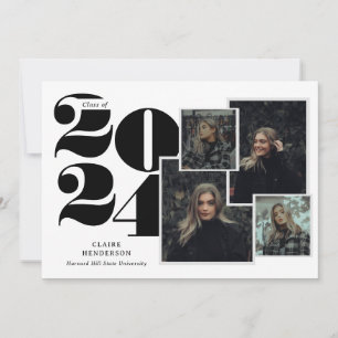 Classy Typografy Script Foto Collage Abschluss Ankündigung