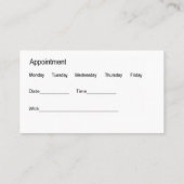 Classy Unique Dentist Termine Business Cards (Rückseite)