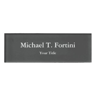 Classy Unique Gray Trendy Elegant Namenschild