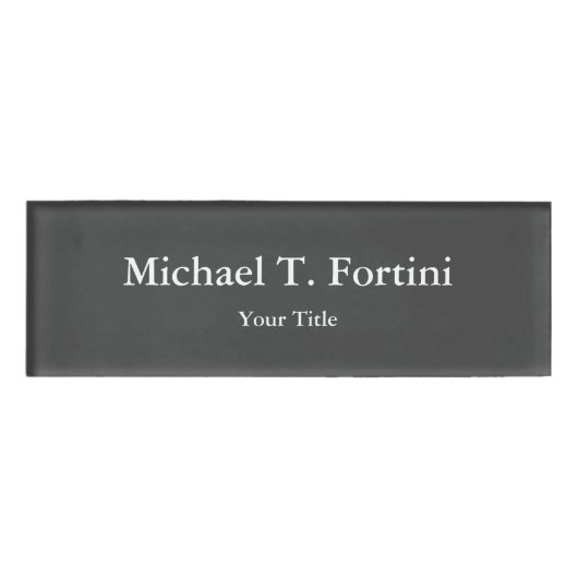 Classy Unique Gray Trendy Elegant Namenschild (Vorderseite)