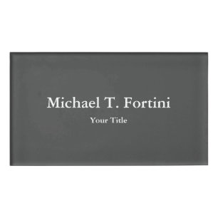 Classy Unique Gray Trendy Elegant Namenschild
