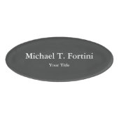 Classy Unique Gray Trendy Elegant Namenschild (Vorderseite)
