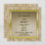 Classy Unisex Gold Birthday Einladung (Vorne/Hinten)